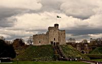 Cardiff Castle on a cloudy day