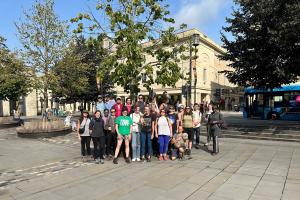 Group of people who walked from Bath to Bristol