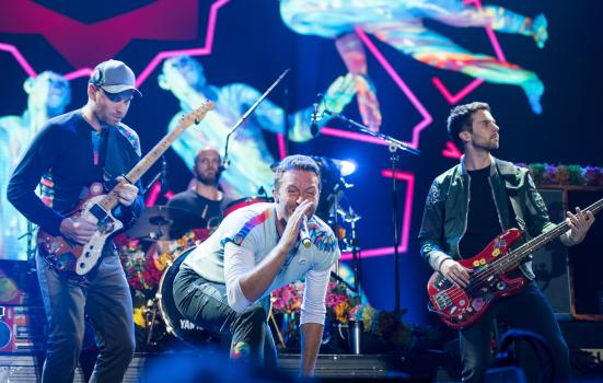 Coldplay onstage at Global Citizen Festival in Hamburg in 2017