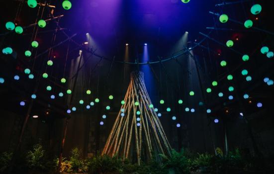 A Tree installation made up of light