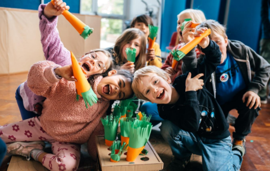 Children taking part in the Primary Arts programme