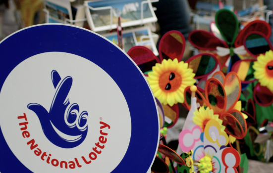 A National Lottery sign