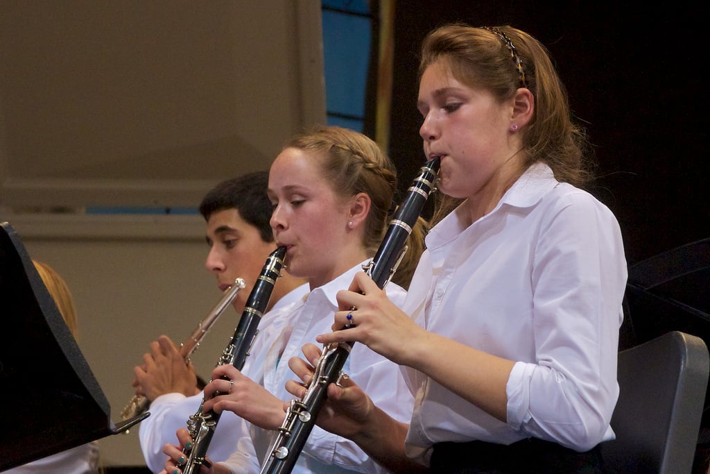 Photo of school children playing instruments