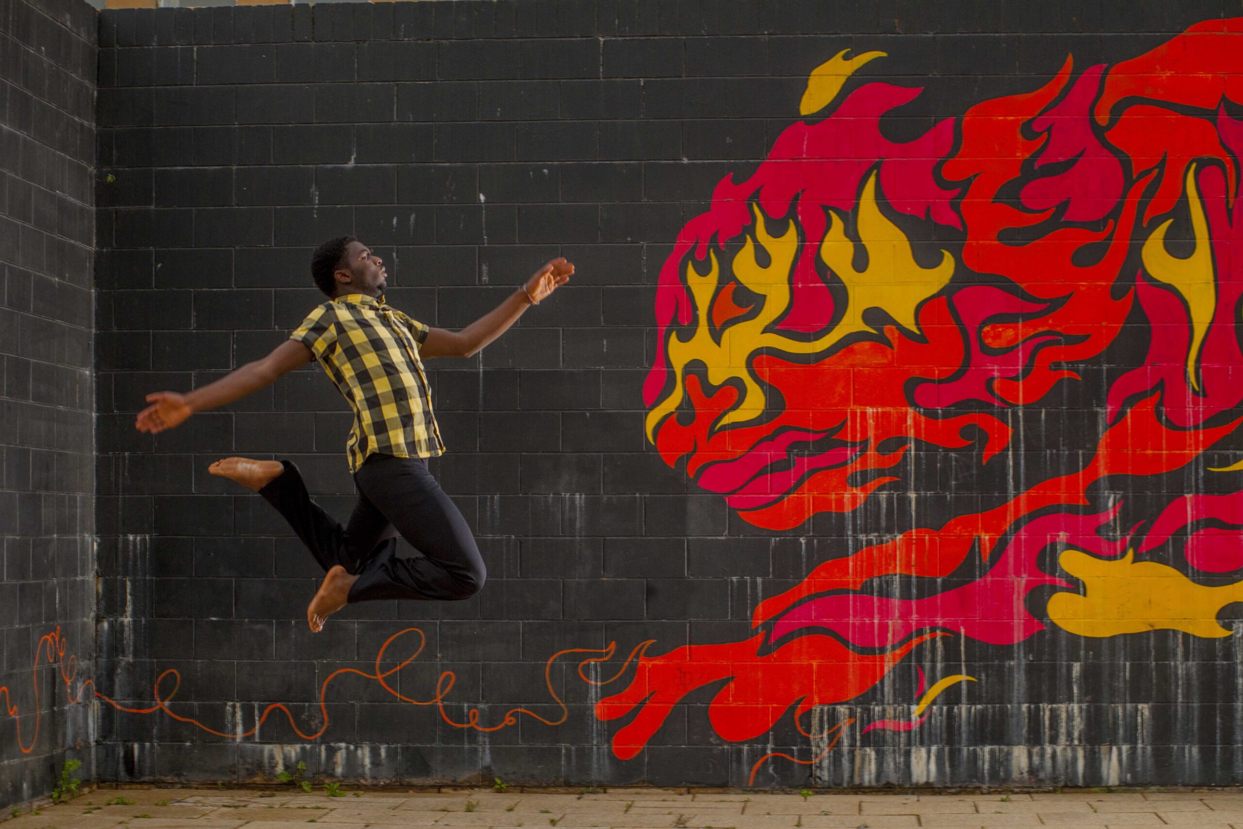 Photo of a leaping man