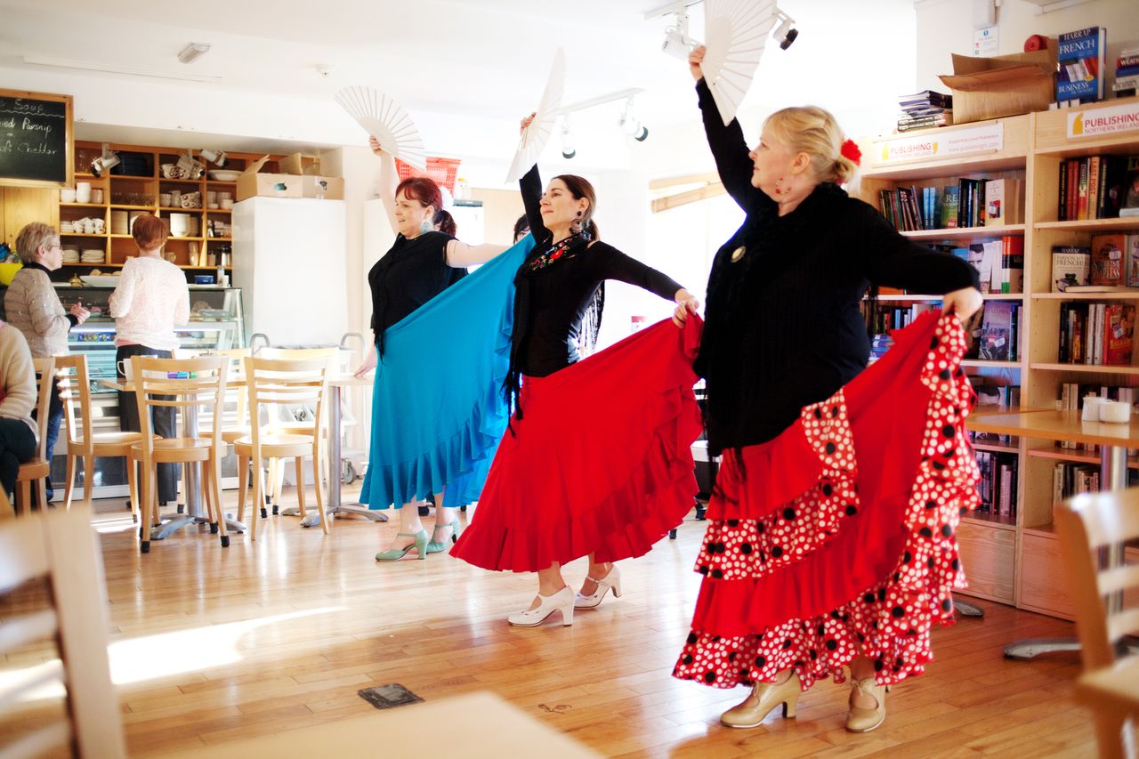 Photo of women dancing flamenco