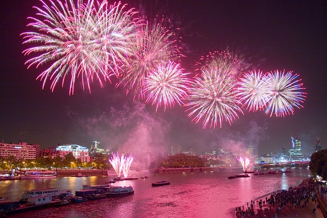 Photo of fireworks over Thames