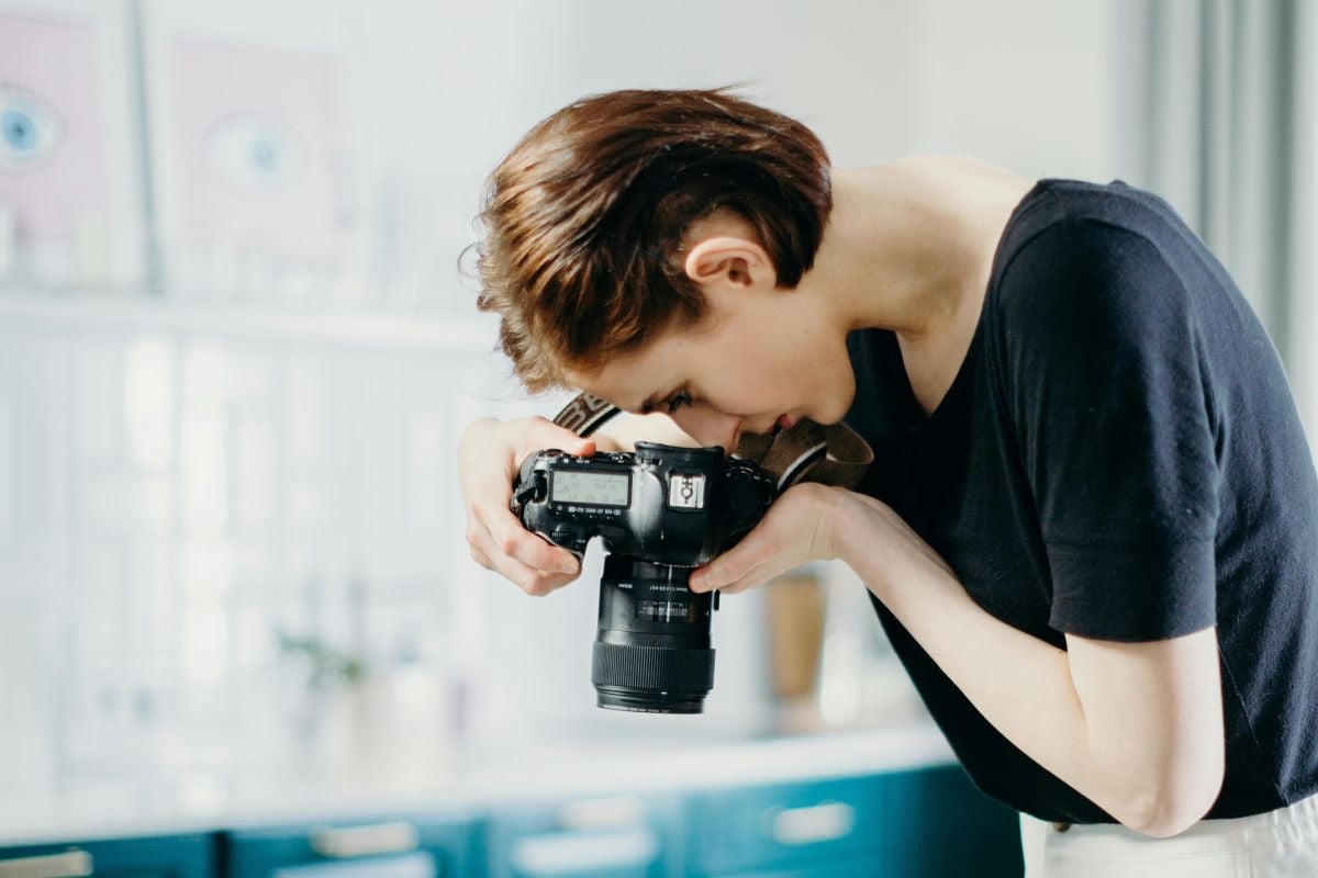 A photographer taking a picture