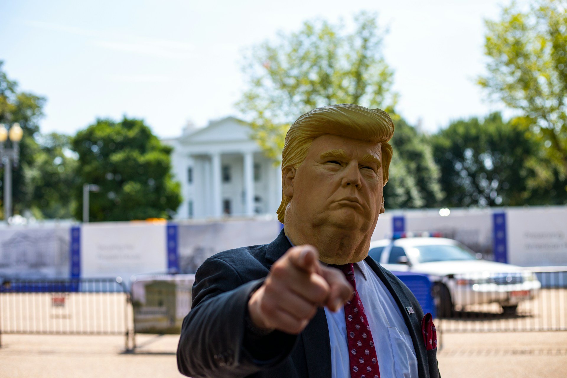 Fake image of Trump pointing at the camera